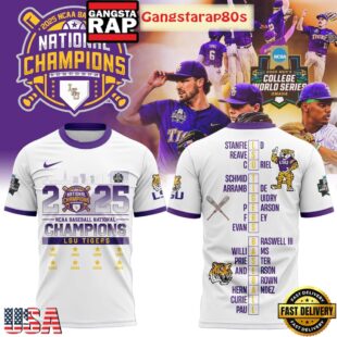 LSU Tigers 2025 NCAA Baseball National Champions All Over Print Hoodie T-Shirt
