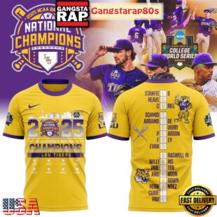 LSU Tigers 2025 NCAA Baseball National Champions All Over Print Hoodie T-Shirt