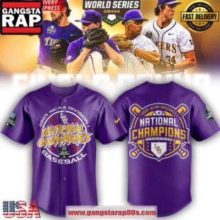 LSU Tigers 2025 NCAA Baseball National Champions Purple Edition Baseball Jersey Shirt