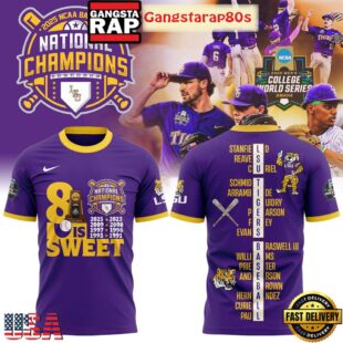 LSU Tigers 8x NCAA Baseball Champions All Over Print Hoodie T-Shirt
