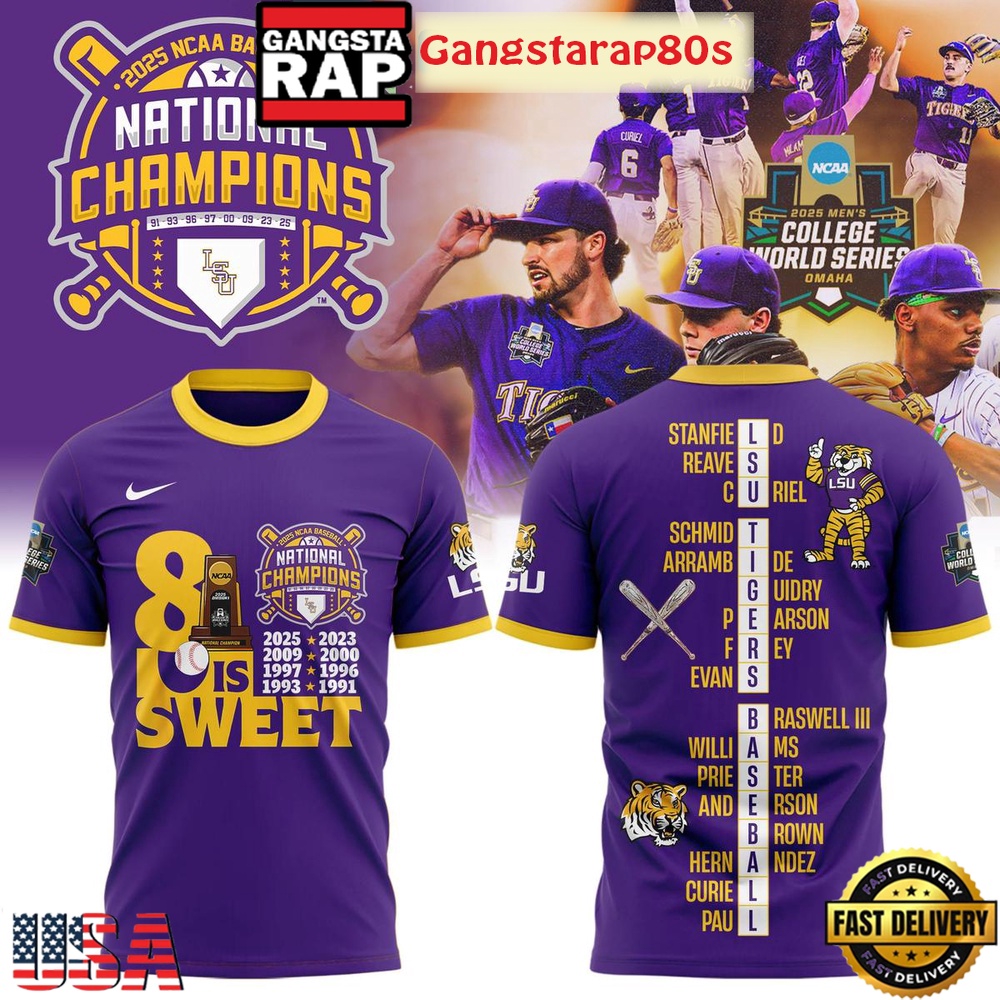 LSU Tigers 8x NCAA Baseball Champions All Over Print Hoodie T-Shirt LSU Tigers 8x NCAA Baseball Champions All Over Print Hoodie T-Shirt