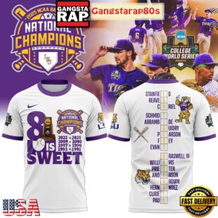 LSU Tigers 8x NCAA Baseball Champions All Over Print Hoodie T-Shirt