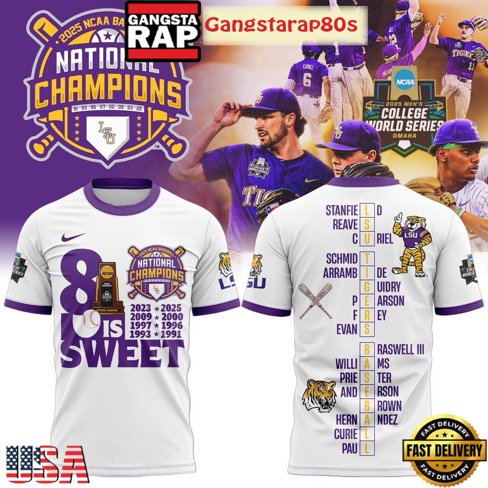 LSU Tigers 8x NCAA Baseball Champions All Over Print Hoodie T-Shirt LSU Tigers 8x NCAA Baseball Champions All Over Print Hoodie T-Shirt