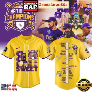 LSU Tigers 8x NCAA Baseball Champions Baseball Jersey Shirt