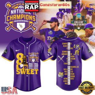 LSU Tigers 8x NCAA Baseball Champions Baseball Jersey Shirt