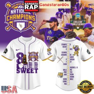 LSU Tigers 8x NCAA Baseball Champions Baseball Jersey Shirt