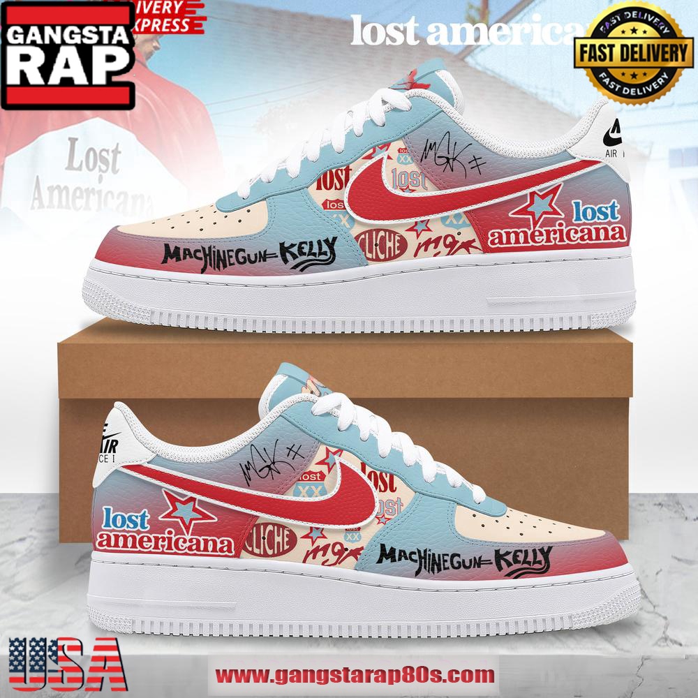 Machine Gun Kelly Lost Americana Limited Air Force 1 Sneakers Shoes Machine Gun Kelly Lost Americana Limited Air Force 1 Sneakers Shoes