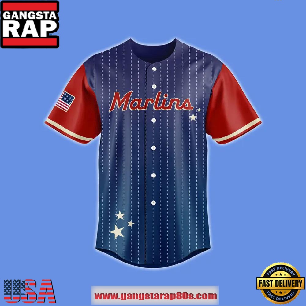 Miami Marlins Celebrate Team USA Night Limited Edition Baseball Jersey Shirt Miami Marlins Celebrate Team USA Night Limited Edition Baseball Jersey Shirt