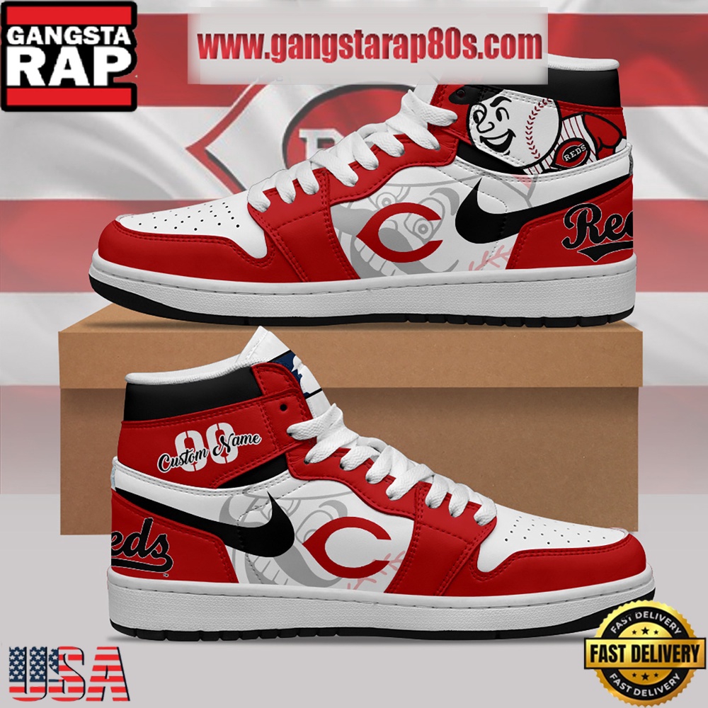 MLB Cincinnati Reds Unique Design Custom Name Air Jordan 1 Shoes Running Sneakers MLB Cincinnati Reds Unique Design Custom Name Air Jordan 1 Shoes Running Sneakers