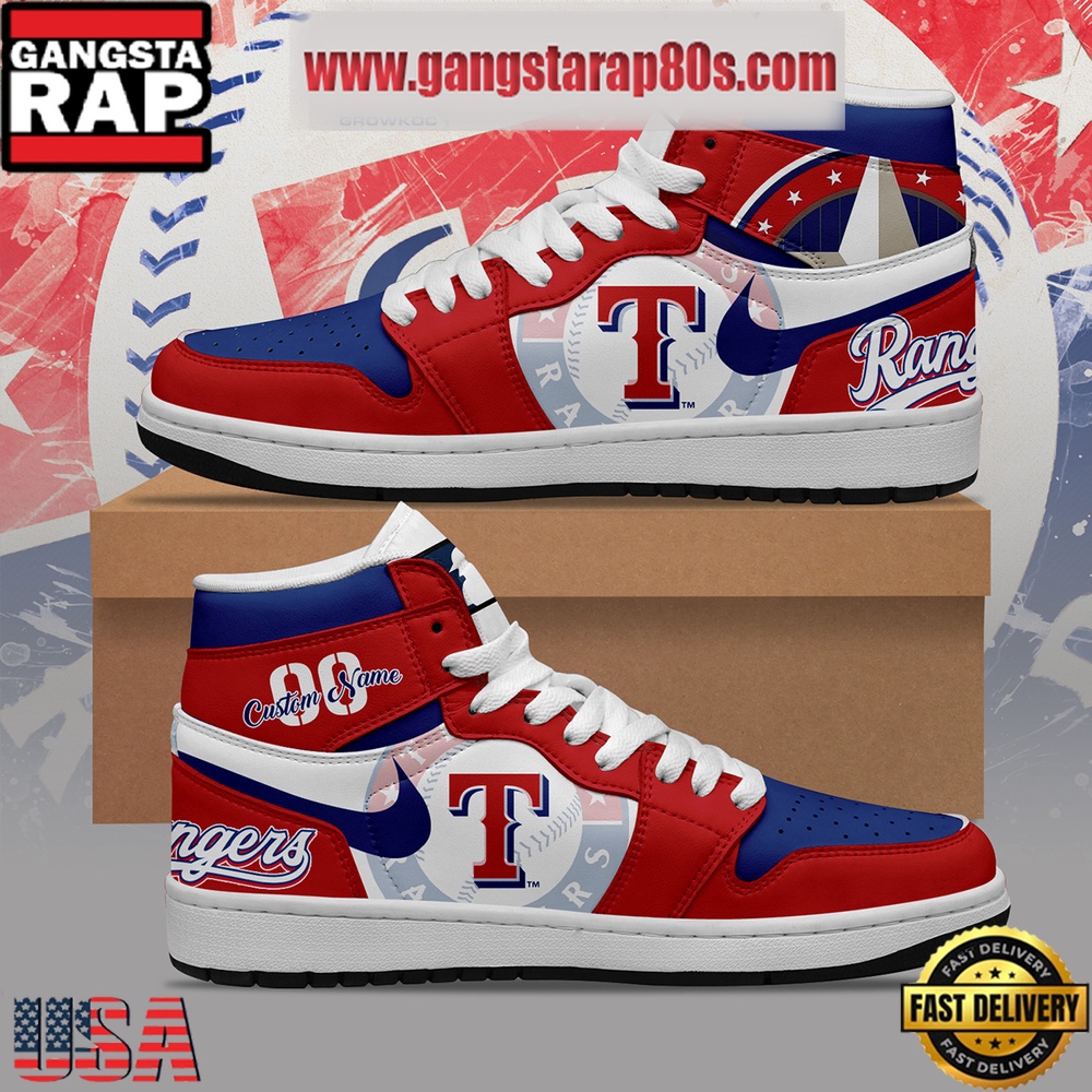 MLB Texas Rangers Unique Design Custom Name Air Jordan 1 Shoes Running Sneakers MLB Texas Rangers Unique Design Custom Name Air Jordan 1 Shoes Running Sneakers