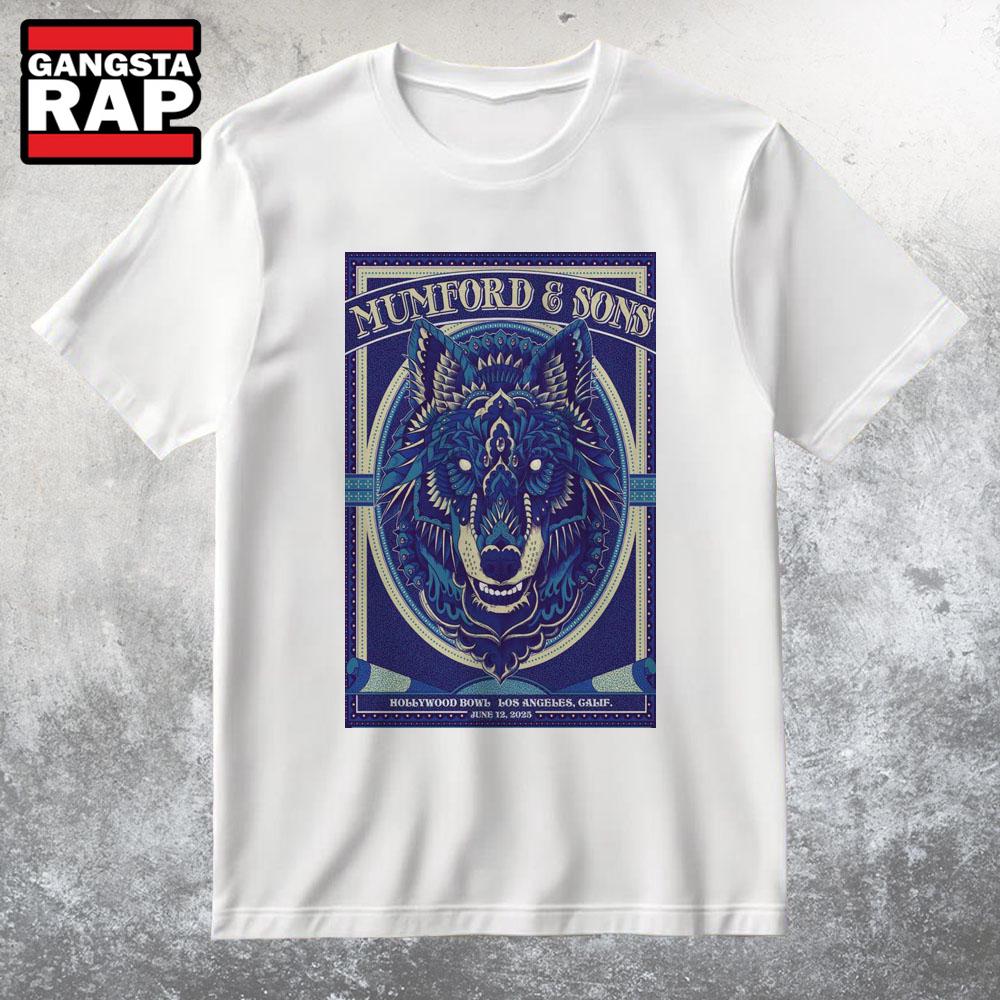 Mumford And Sons Jun 12 2025 Hollywood Bowl in Los Angeles Ca T Shirt Mumford And Sons Jun 12 2025 Hollywood Bowl in Los Angeles Ca T Shirt