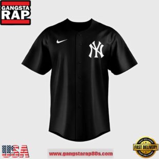 New York Yankees x Aaron Judge Black Lights Out Replica Baseball Jersey Shirt