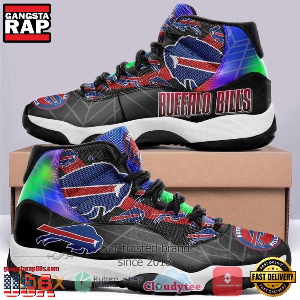 NFL Buffalo Bills Unique Design Air Jordan 11 Hologram Sneaker Shoes NFL Buffalo Bills Unique Design Air Jordan 11 Hologram Sneaker Shoes