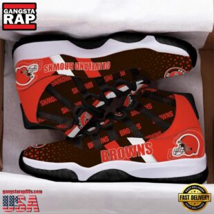NFL Cleveland Browns Logo Unique Design Air Jordan 11 Sneaker Shoes