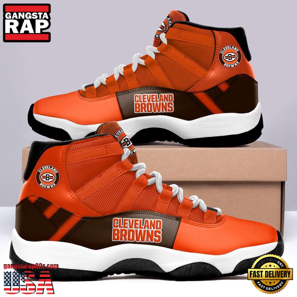NFL Cleveland Browns Unique Design Air Jordan 11 Sneaker NFL Cleveland Browns Unique Design Air Jordan 11 Sneaker