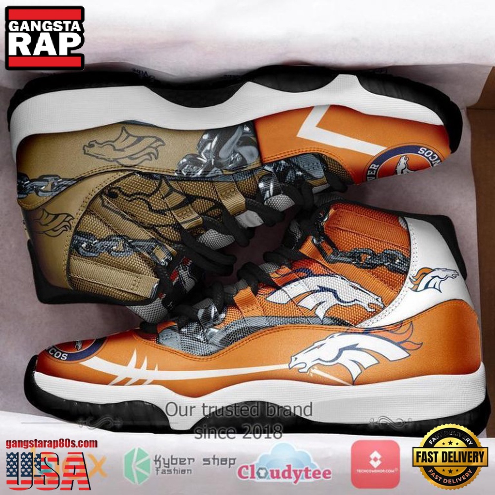 NFL Denver Broncos Unique Design Air Jordan 11 Running Sneaker Shoes NFL Denver Broncos Unique Design Air Jordan 11 Running Sneaker Shoes