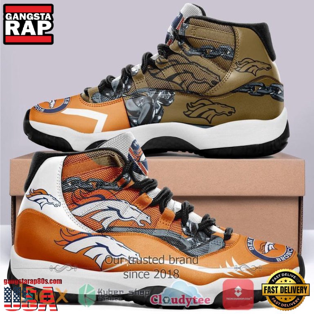 NFL Denver Broncos Unique Design Air Jordan 11 Running Sneaker Shoes NFL Denver Broncos Unique Design Air Jordan 11 Running Sneaker Shoes