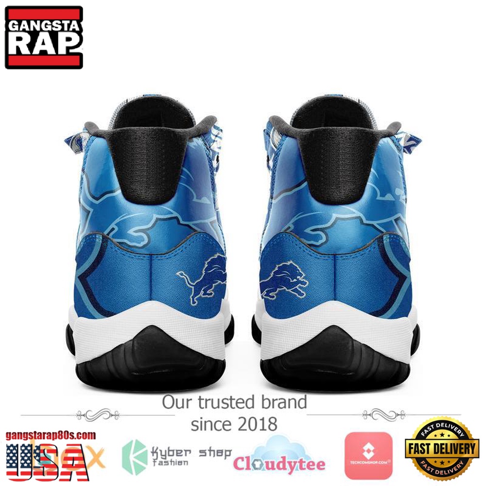NFL Detroit Lions Unique Design Air Jordan 11 Running Sneaker Shoes NFL Detroit Lions Unique Design Air Jordan 11 Running Sneaker Shoes