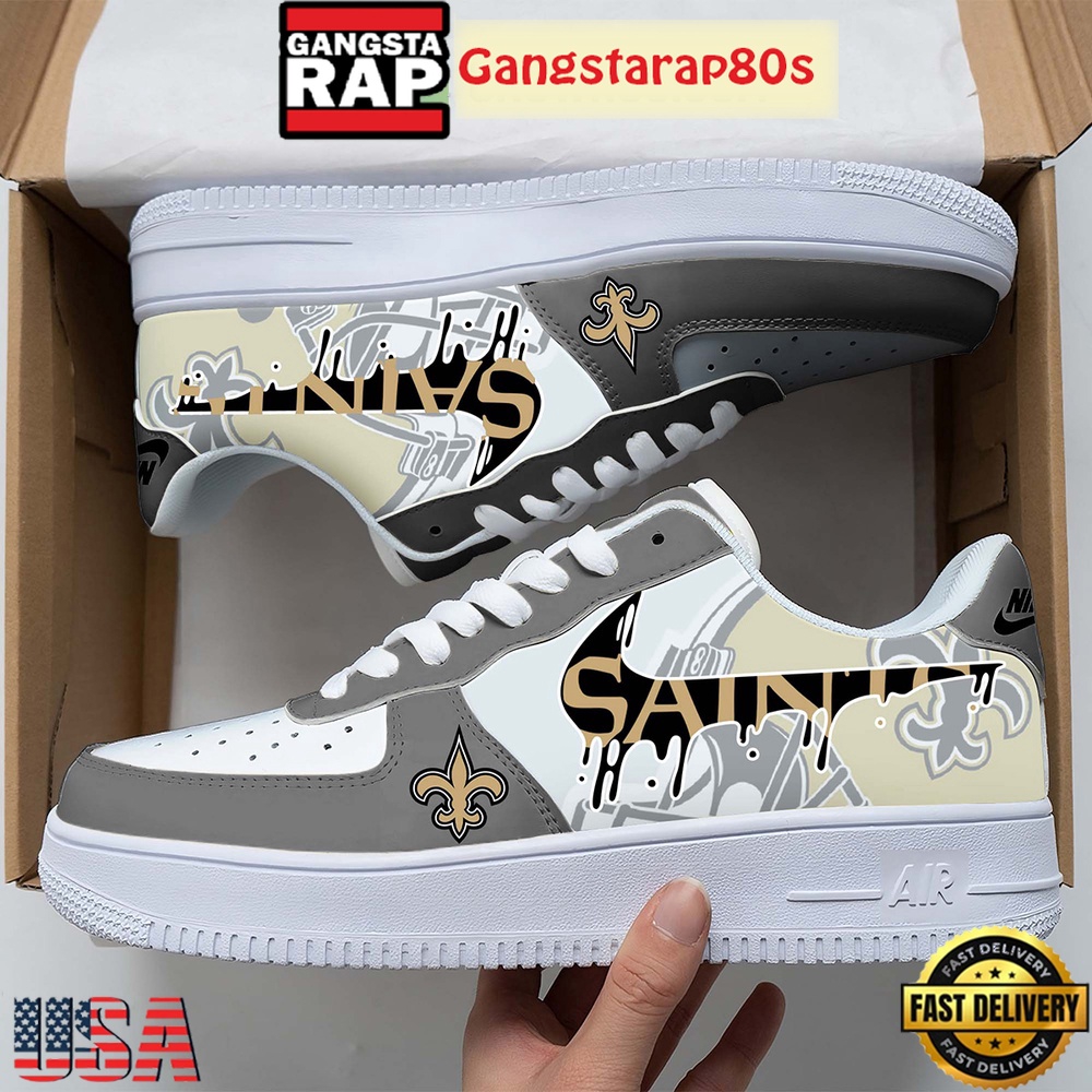 NFL New Orleans Saints Team Logo Unique Air Force 1 Shoes Running Sneakers NFL New Orleans Saints Team Logo Unique Air Force 1 Shoes Running Sneakers