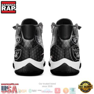 NFL Oakland Raiders Black Unique Design Air Jordan 11 Sneaker Shoes