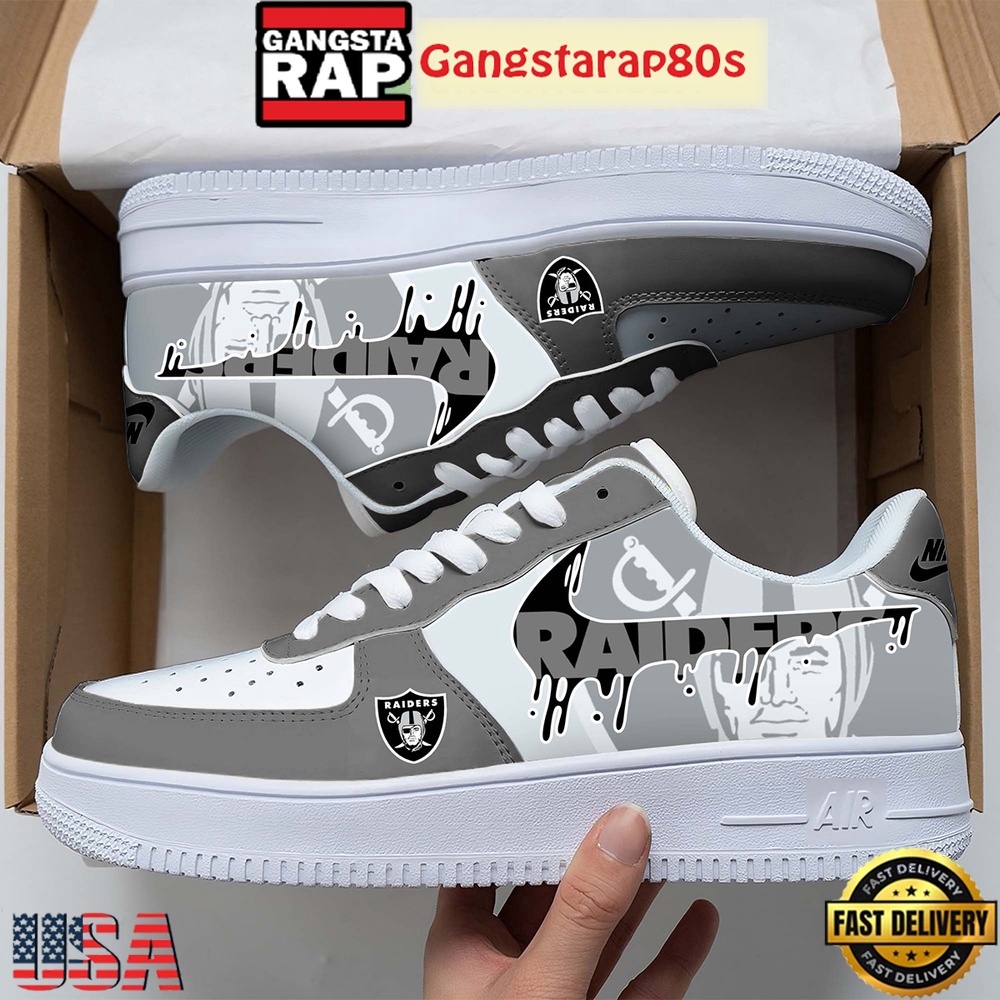 NFL Oakland Raiders Team Logo Unique Air Force 1 Shoes Running Sneakers NFL Oakland Raiders Team Logo Unique Air Force 1 Shoes Running Sneakers