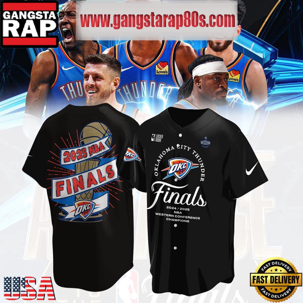 Oklahoma City Thunder 2025 NBA Finals Special Edition Baseball Jersey Shirt Oklahoma City Thunder 2025 NBA Finals Special Edition Baseball Jersey Shirt