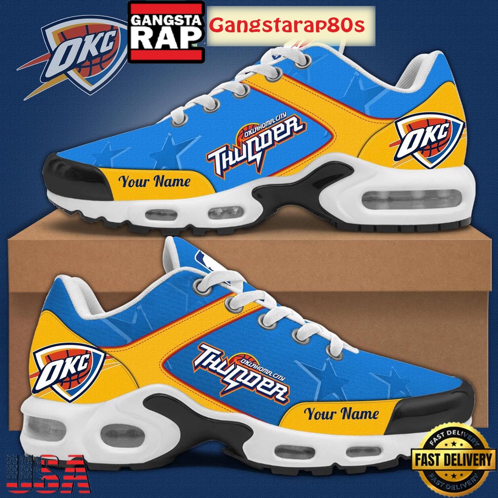 Oklahoma City Thunder Personalized Air Max Plus Shoes Running Sneakers Oklahoma City Thunder Personalized Air Max Plus Shoes Running Sneakers