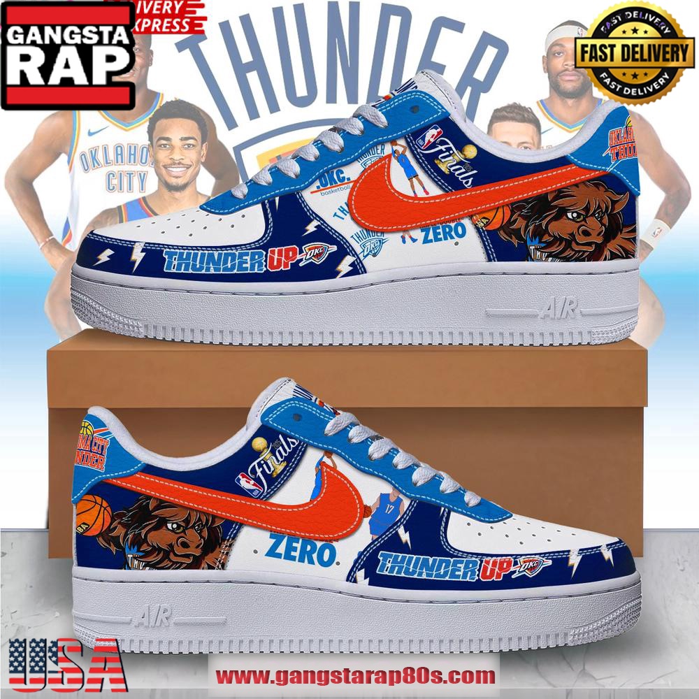 Oklahoma City Thunder UP Performance Nike Air Force 1 Running Sneakers Shoes Oklahoma City Thunder UP Performance Nike Air Force 1 Running Sneakers Shoes