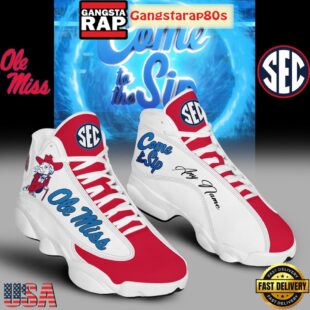 Ole Miss Rebels Ready For SEC Championship 2024 Custom Name Air Jordan 13 Shoes Running Sneakers