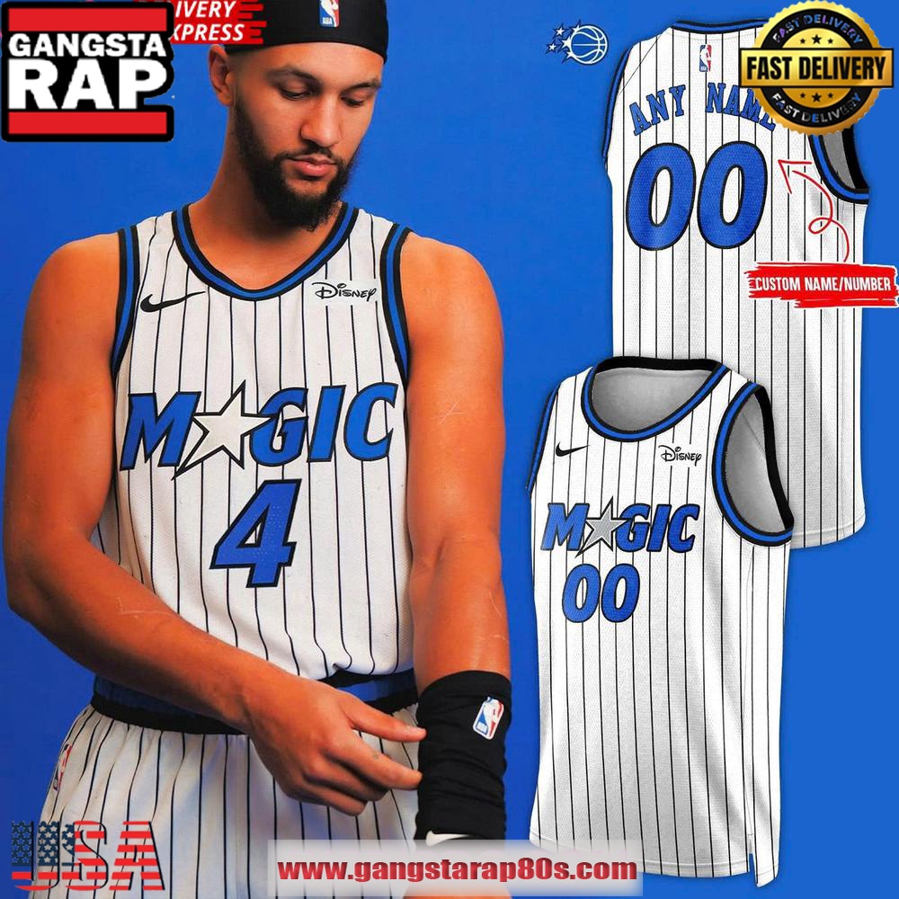 Orlando Magic New Generation Of Magic 2025 White Custom Basketball Jersey Orlando Magic New Generation Of Magic 2025 White Custom Basketball Jersey