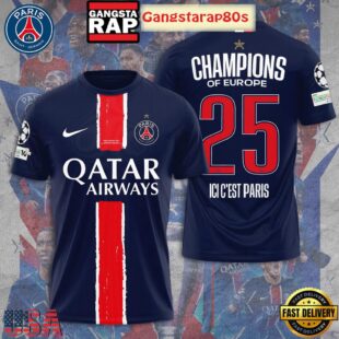 Paris Saint Germain Champions Of Europe All Over Print T-Shirt Hoodie