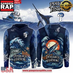 Philadelphia Phillies x Wave Hunter Fishing Limited All Over Print Hoodie