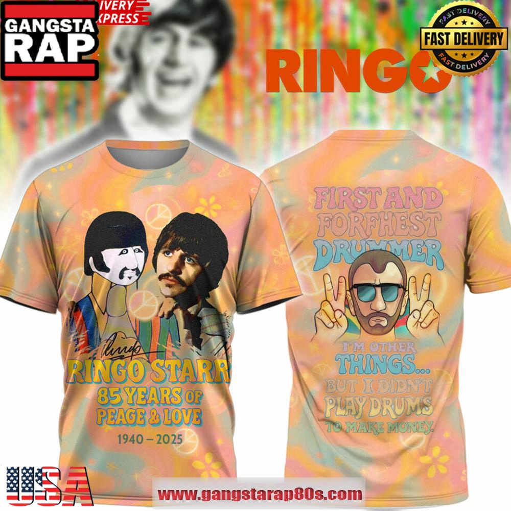 Ringo Starr 85th Anniversary Peace & Love Special Unisex T-Shirt Ringo Starr 85th Anniversary Peace & Love Special Unisex T-Shirt