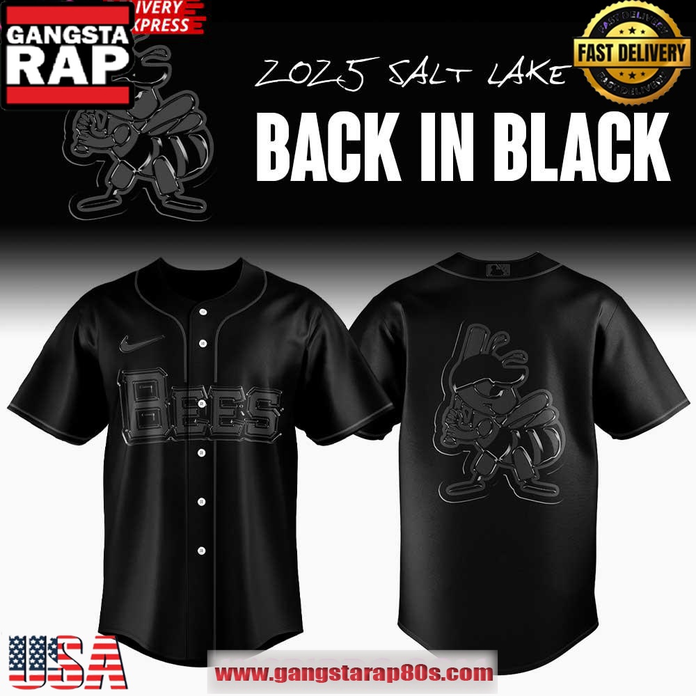 Salt Lake Bees “Back In Black” 2025 Special Edition Baseball Jersey Shirt Salt Lake Bees “Back In Black” 2025 Special Edition Baseball Jersey Shirt