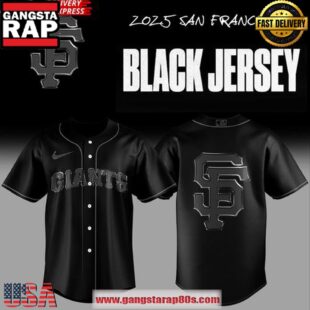 San Francisco Giants Shadow City Blackout Baseball Jersey Shirt