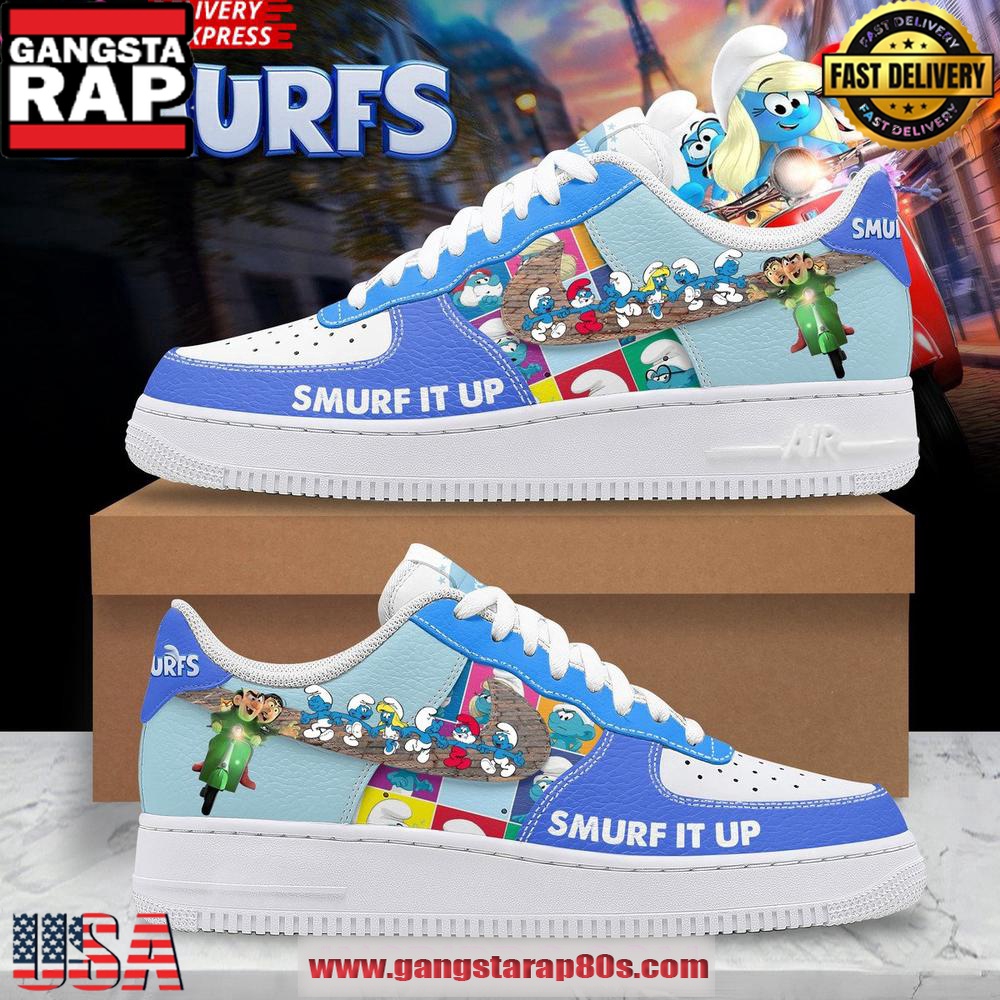 Smurf It Up Limited Edition Air Force 1 Running Sneakers Shoes Smurf It Up Limited Edition Air Force 1 Running Sneakers Shoes