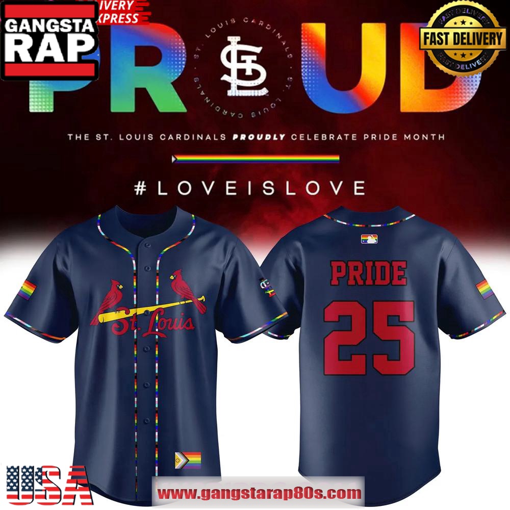 St. Louis Cardinals Proudly Celebrate Pride 2025 Custom Baseball Jersey Shirt St. Louis Cardinals Proudly Celebrate Pride 2025 Custom Baseball Jersey Shirt