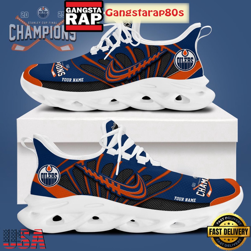 Stanley Cup 2025 Champions Edmonton Oilers Custom Max Soul Shoes Stanley Cup 2025 Champions Edmonton Oilers Custom Max Soul Shoes