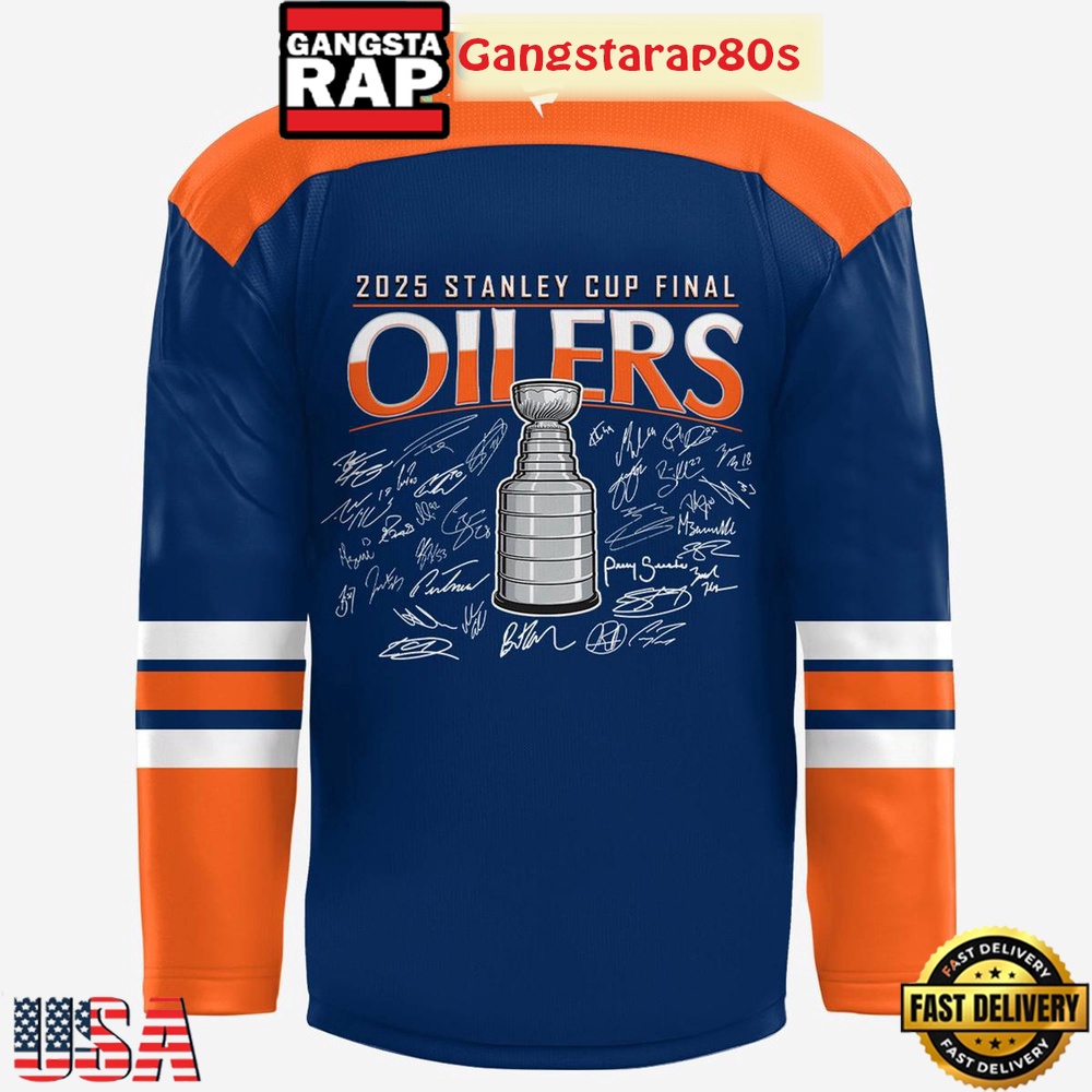 Stanley Cup 2025 Champions Edmonton Oilers Hockey Jersey Stanley Cup 2025 Champions Edmonton Oilers Hockey Jersey