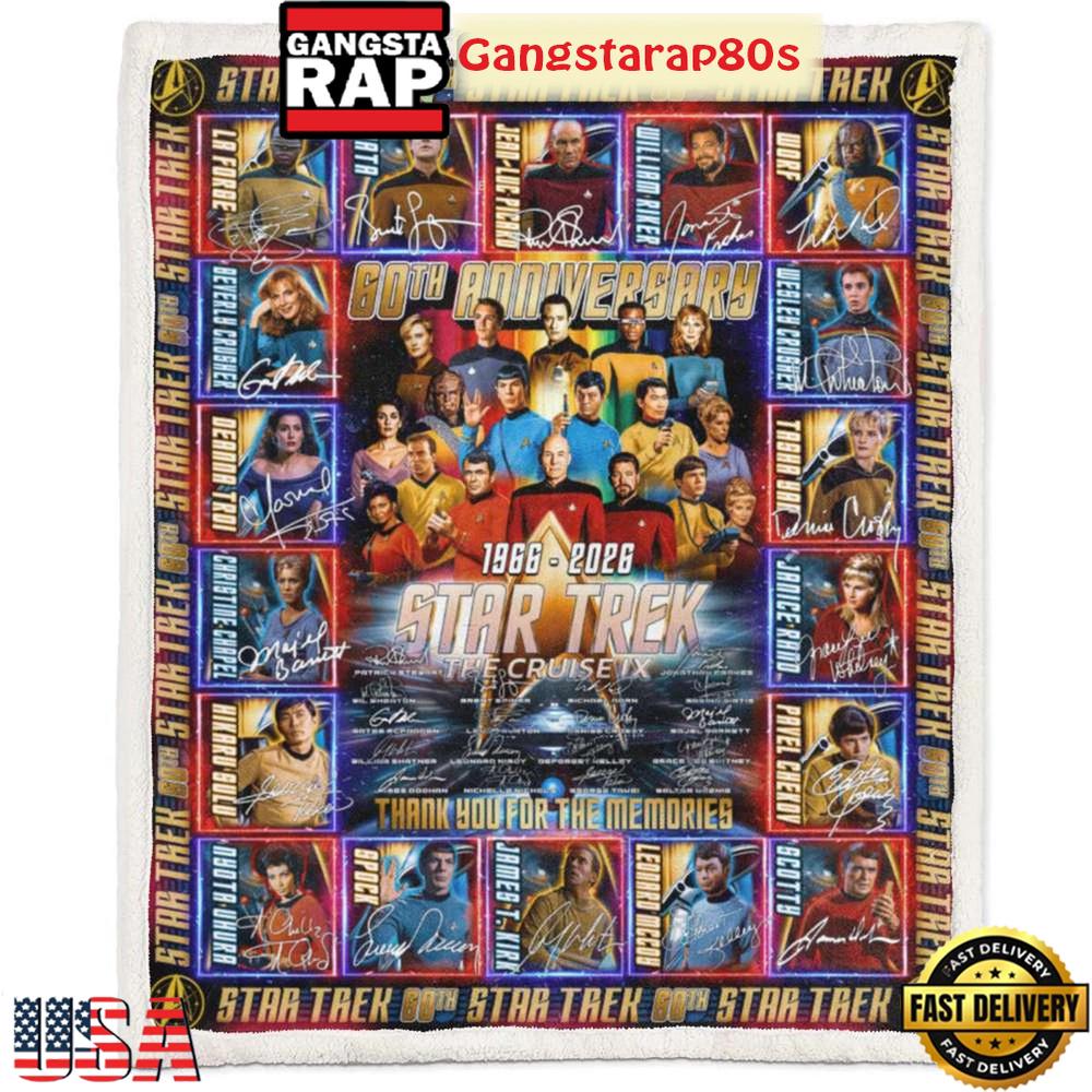 Star Trek 60th Anniversary 1966 2026 Memories Fleece Blanket Quilt Star Trek 60th Anniversary 1966 2026 Memories Fleece Blanket Quilt