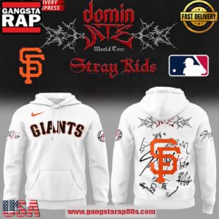 Stray Kids x San Francisco Giants Dominate World Tour Signature All Over Print Hoodie