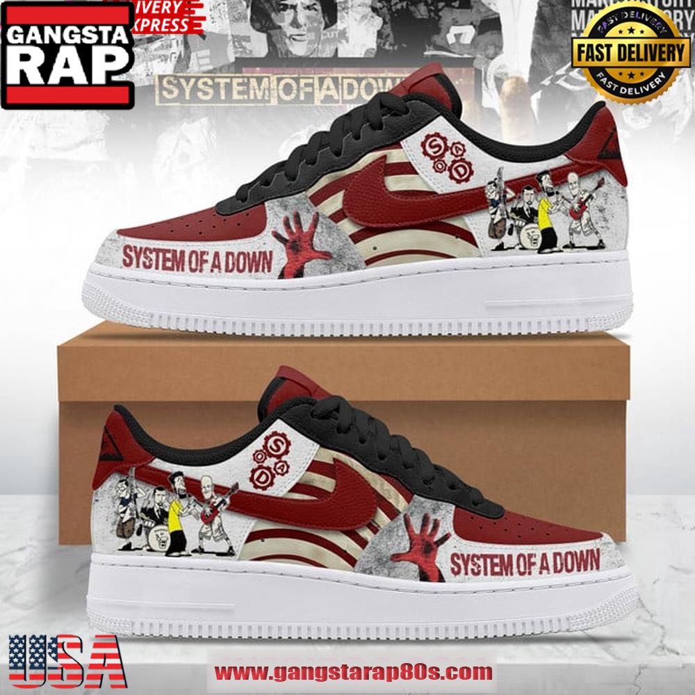 System of a Down Special Edition Air Force 1 Sneakers Shoes System of a Down Special Edition Air Force 1 Sneakers Shoes