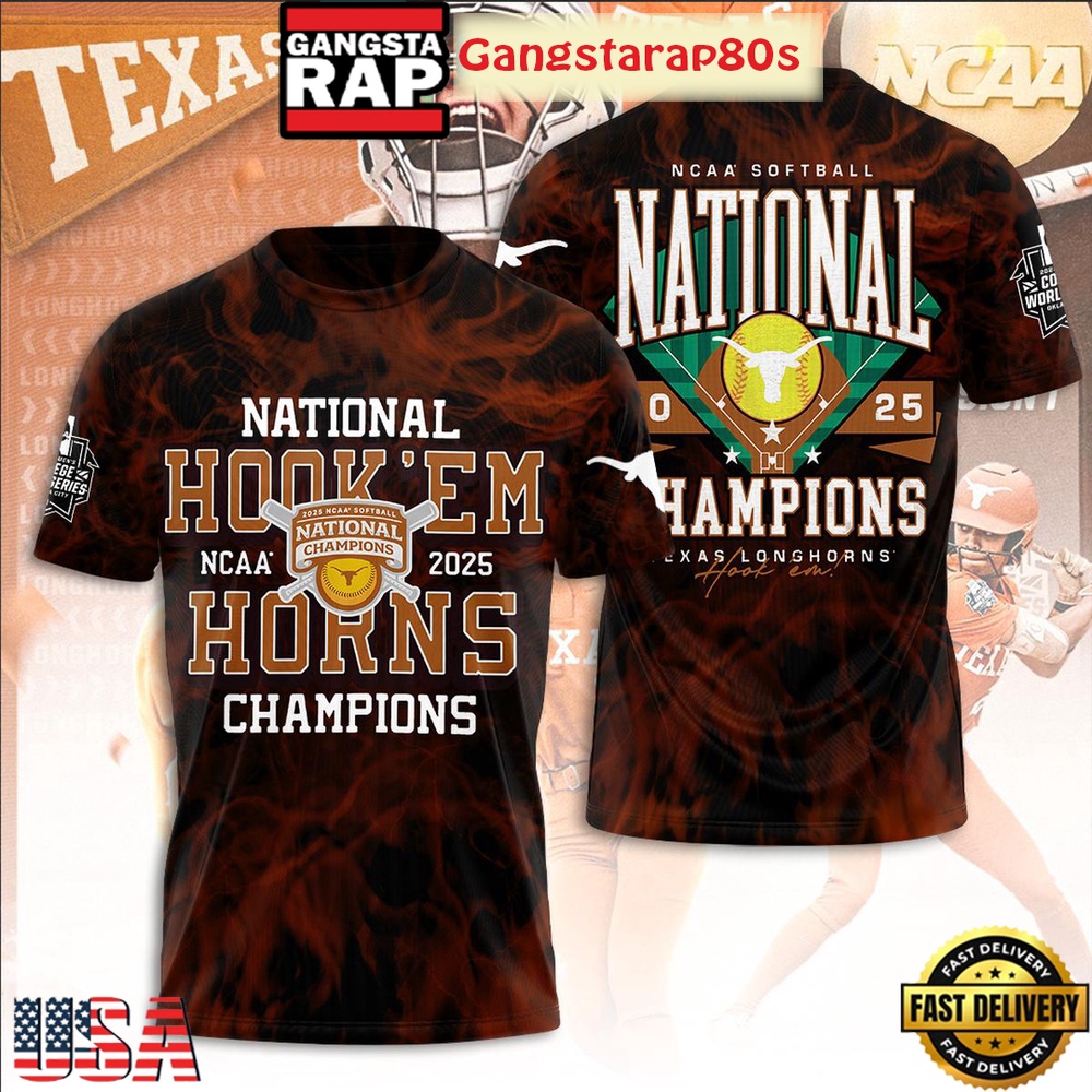 Texas Longhorns National Champions 2025 NCAA Softball Women's College All Over Print T-Shirt Hoodie Texas Longhorns National Champions 2025 NCAA Softball Women's College All Over Print T-Shirt Hoodie