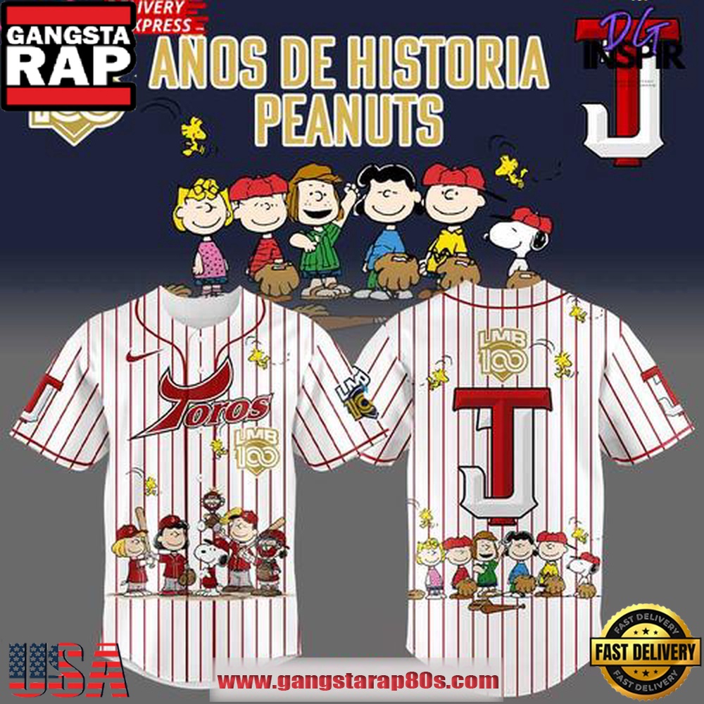 Toros Peanuts 100 Years LMB Special Baseball Jersey Shirt Toros Peanuts 100 Years LMB Special Baseball Jersey Shirt