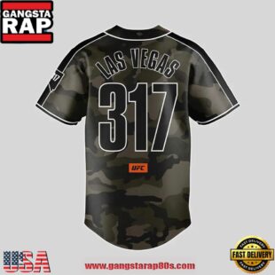 UFC 317 Las Vegas Limited Edition Camo Baseball Jersey Shirt