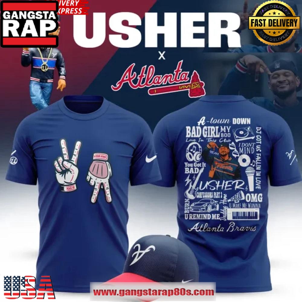 Usher x Atlanta Braves “Peace Up A-Town Down” Special Unisex T-Shirt Usher x Atlanta Braves “Peace Up A-Town Down” Special Unisex T-Shirt