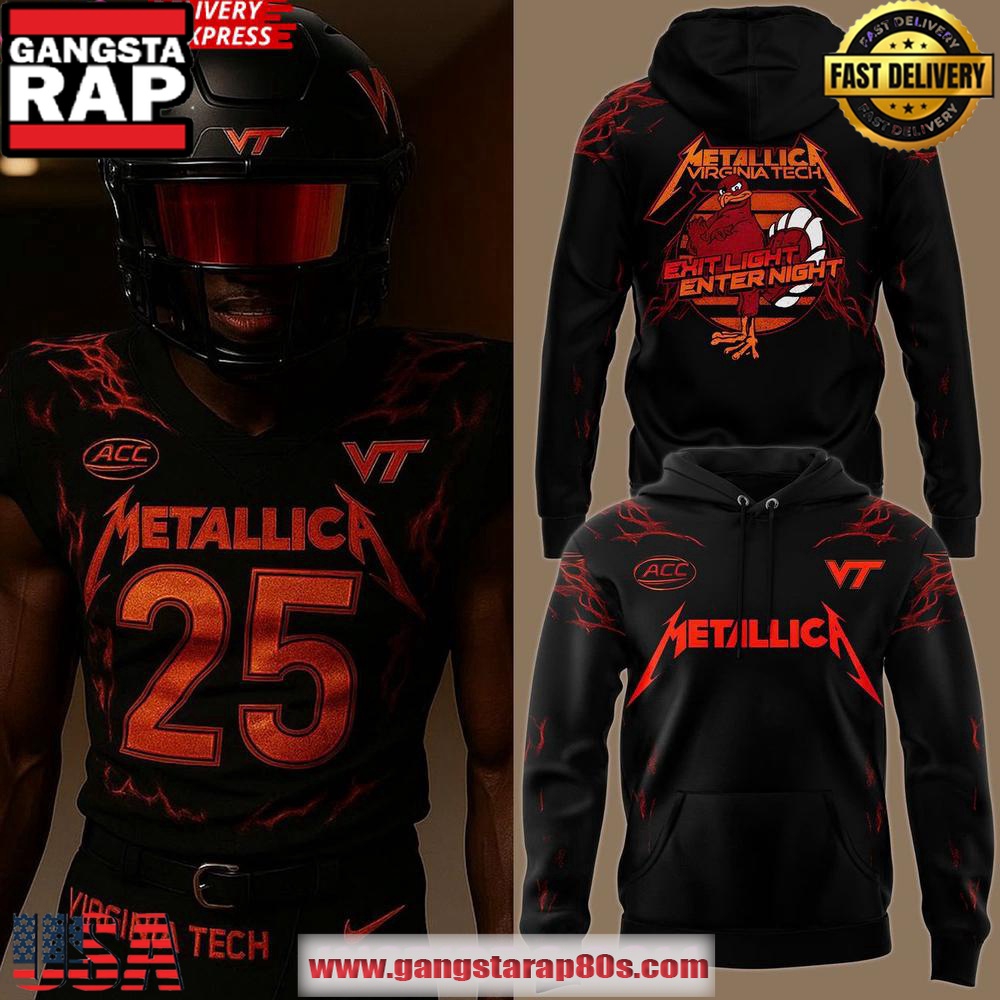 Virginia Tech Hokies x Metallica 2025 All Over Print Hoodie Virginia Tech Hokies x Metallica 2025 All Over Print Hoodie