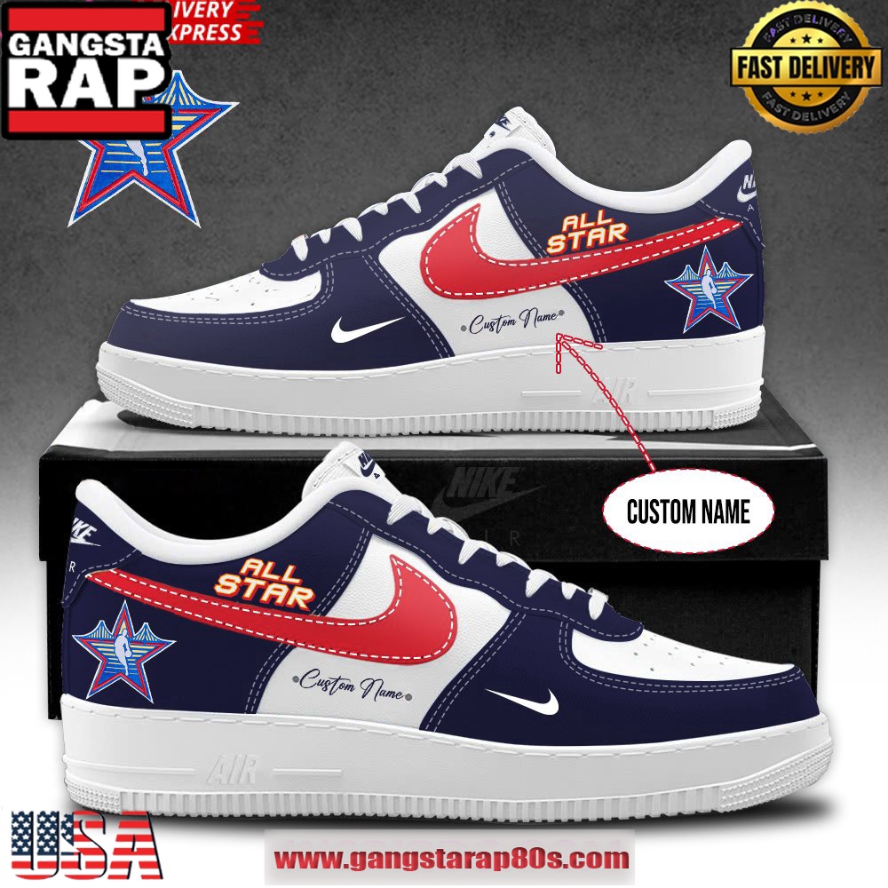 2025 NBA All-Star Game Navy Blue Air Force 1 Running Sneakers Shoes 2025 NBA All-Star Game Navy Blue Air Force 1 Running Sneakers Shoes