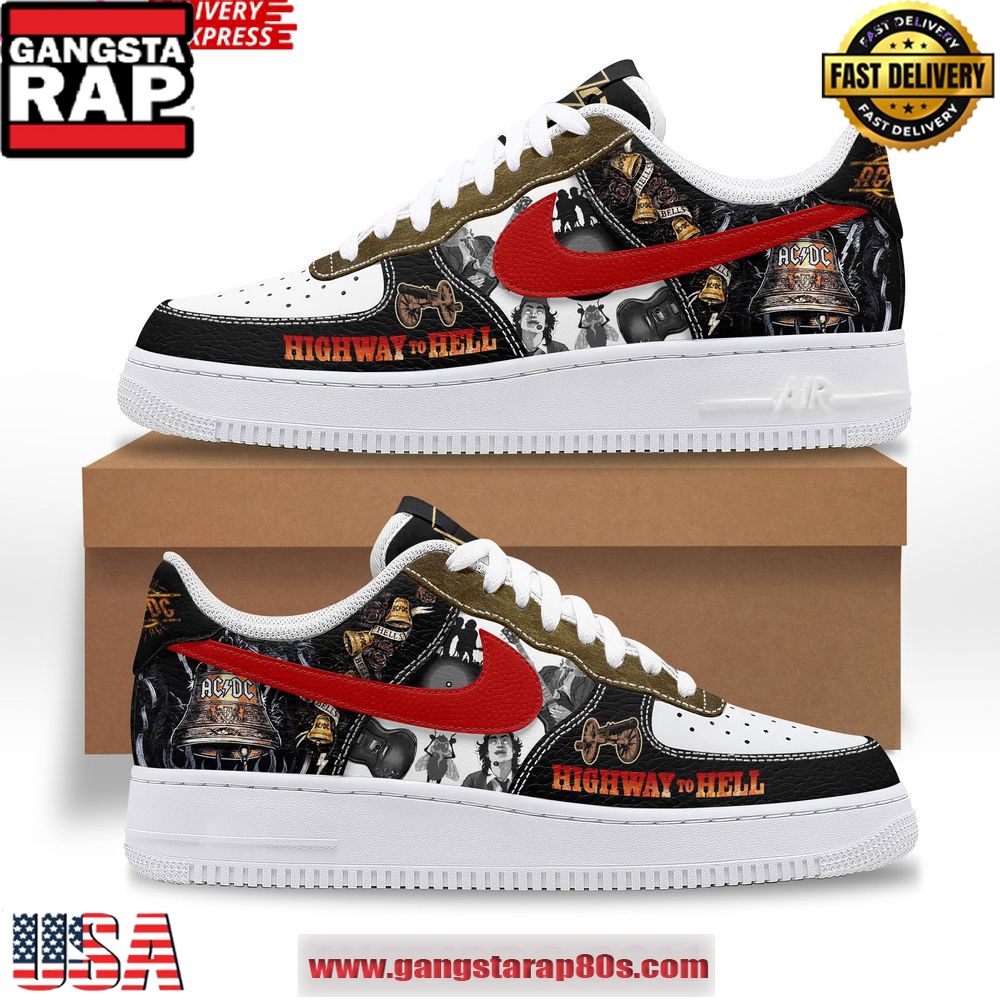 ACDC Highway to Hell Limited Edition Air Force 1 Shoes Running Sneakers ACDC Highway to Hell Limited Edition Air Force 1 Shoes Running Sneakers