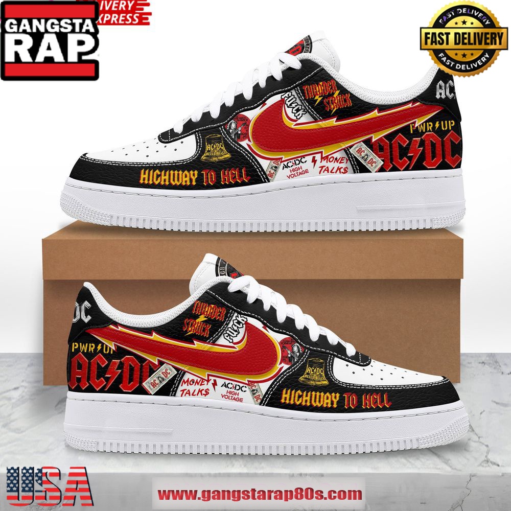 ACDC Power Up Highway To Hell Limited Air Force 1 Running Sneakers Shoes ACDC Power Up Highway To Hell Limited Air Force 1 Running Sneakers Shoes